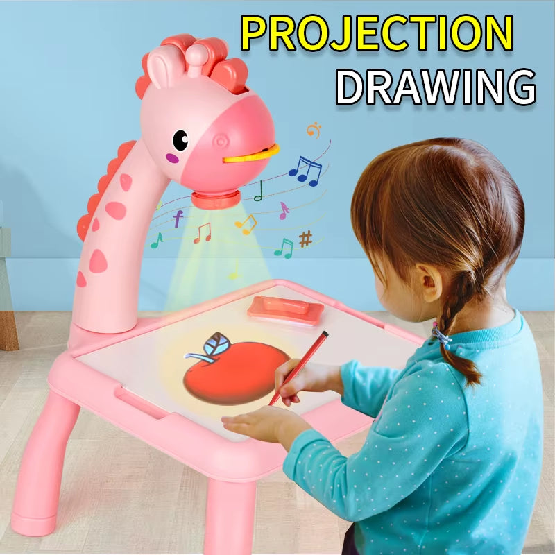 Children'S Projection Drawing Board Multi-Functional Drawing Table Projector Graffiti Puzzle Toy
