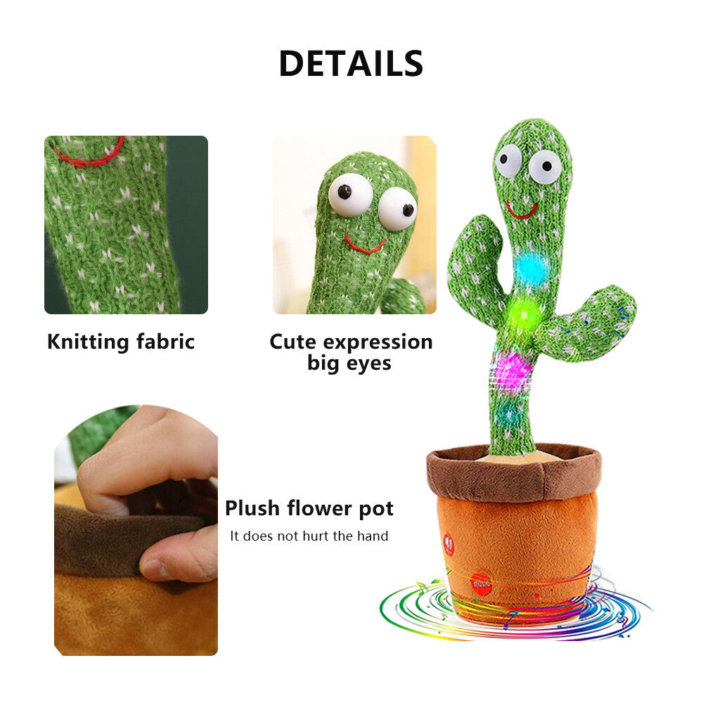 Dancing Cactus Toy | Talking Singing Recording Plush Doll Funny Gift for Kids