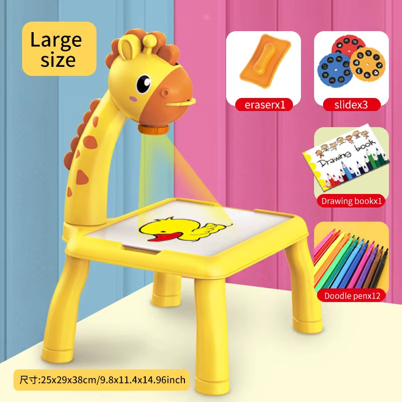 Children'S Projection Drawing Board Multi-Functional Drawing Table Projector Graffiti Puzzle Toy