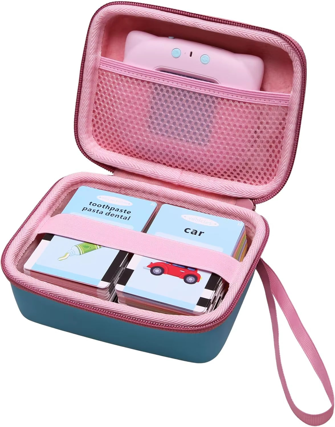 EVA Talking Flash Cards Storage Case Compatible with Qutz/Free to Fly/Ednzion and Other Various Brands Talking Flash Cards
