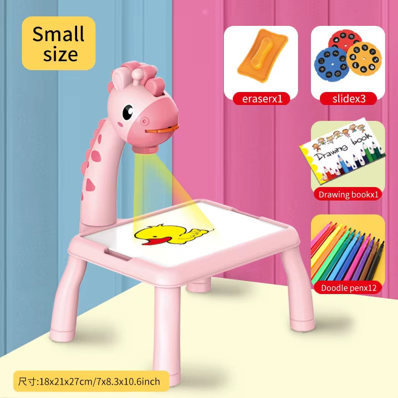 Children'S Projection Drawing Board Multi-Functional Drawing Table Projector Graffiti Puzzle Toy