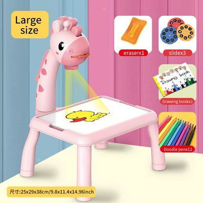 Children'S Projection Drawing Board Multi-Functional Drawing Table Projector Graffiti Puzzle Toy